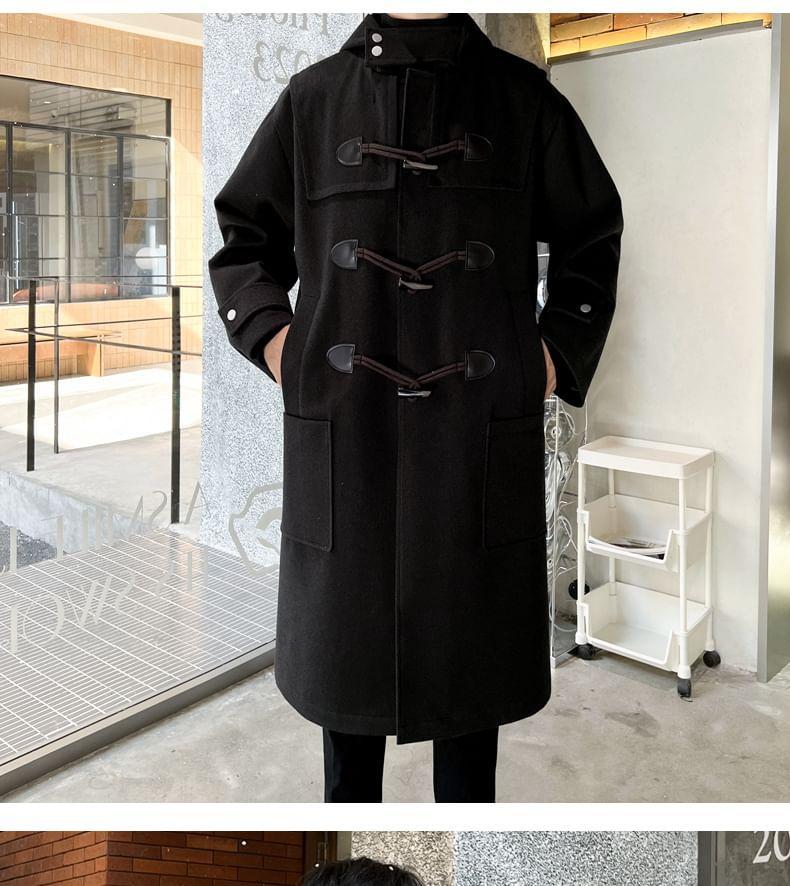 Plain Hooded Midi Duffle Coat Product Image