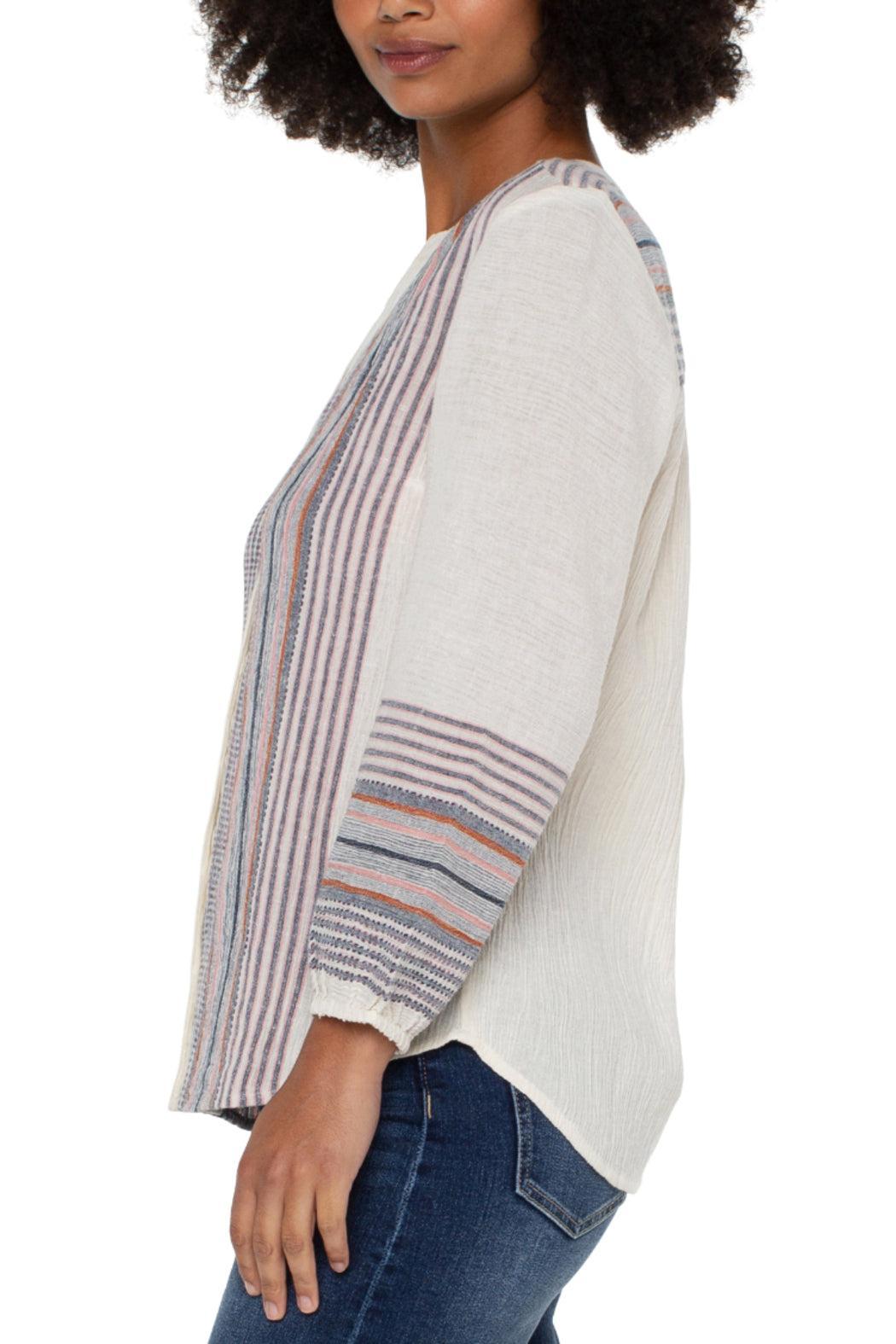 Button Front Shirred Blouse Product Image