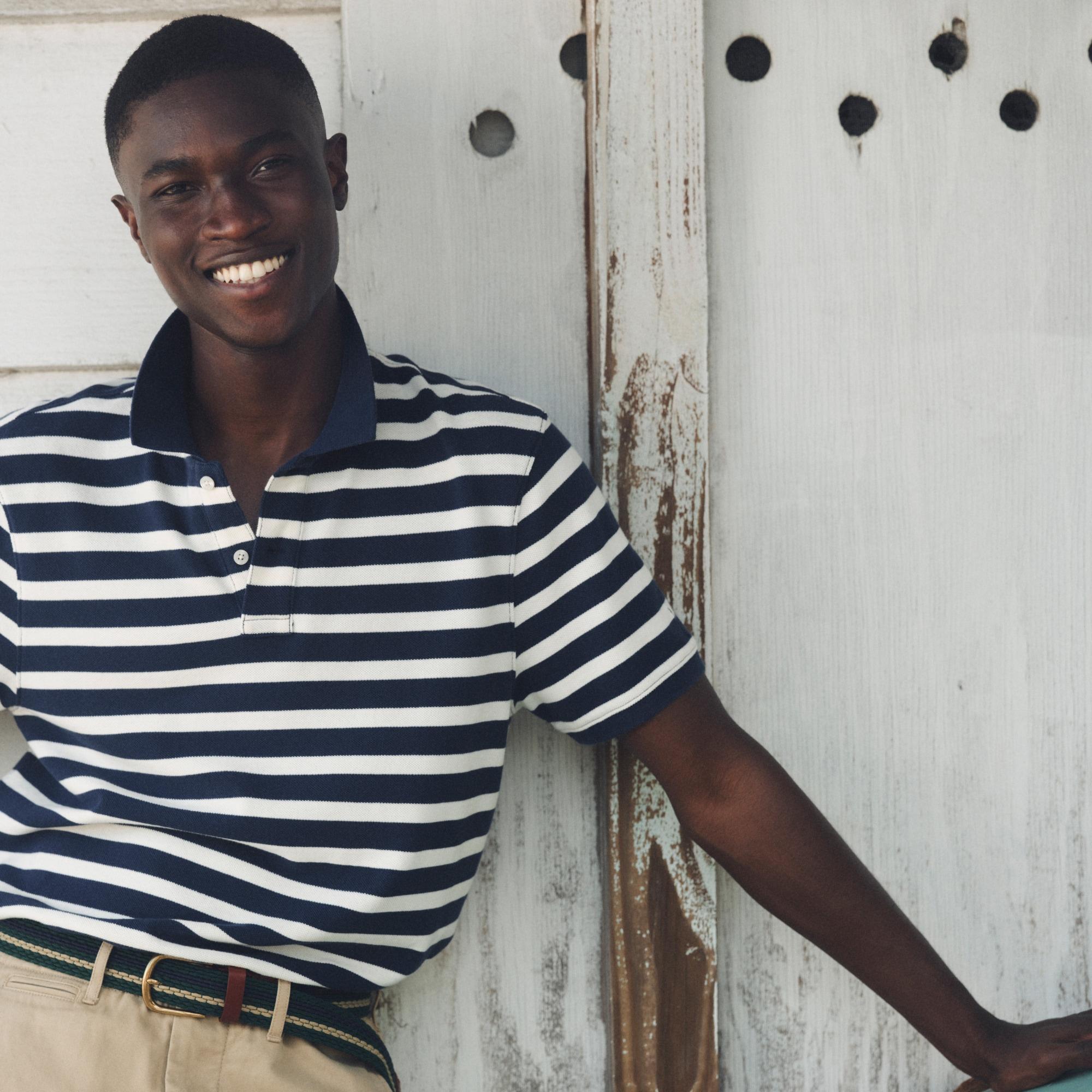 Tall washed piqué polo shirt Product Image