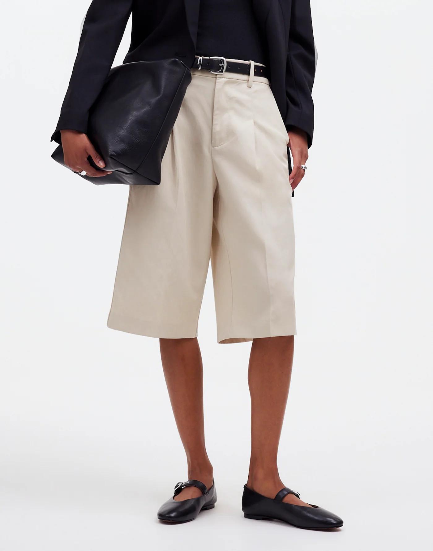 Slouchy Shorts in Drapey Twill Product Image