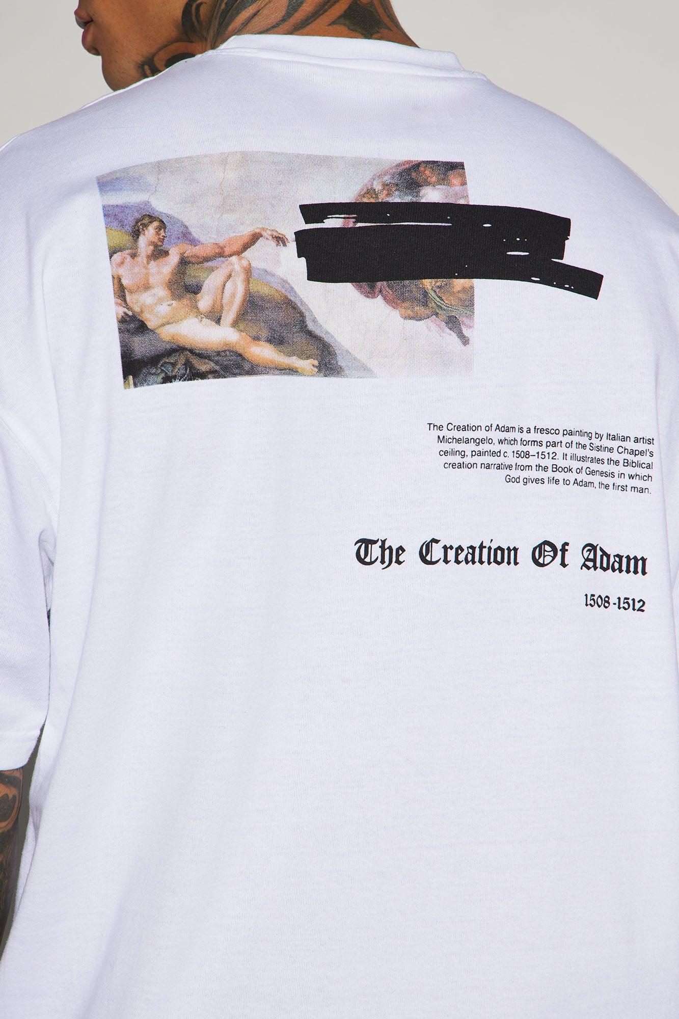 Creation Of Michelangelo Oversized Short Sleeve Tee - White Product Image