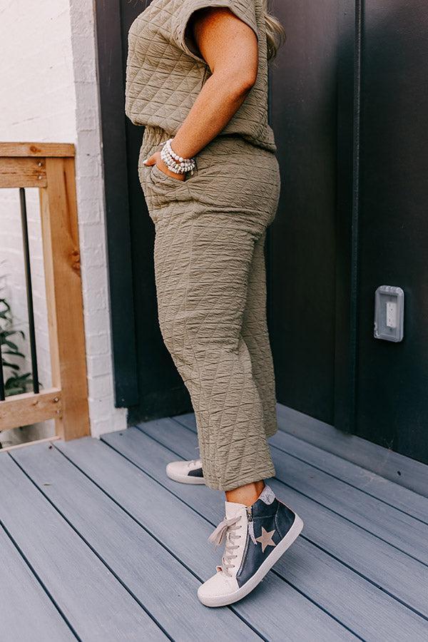 Creekside Cabin High Waist Pants In Sage Curves Product Image