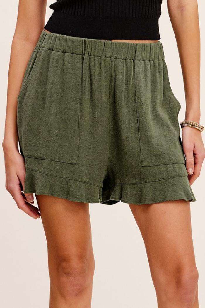 Flared Hem Shorts With Pockets Product Image