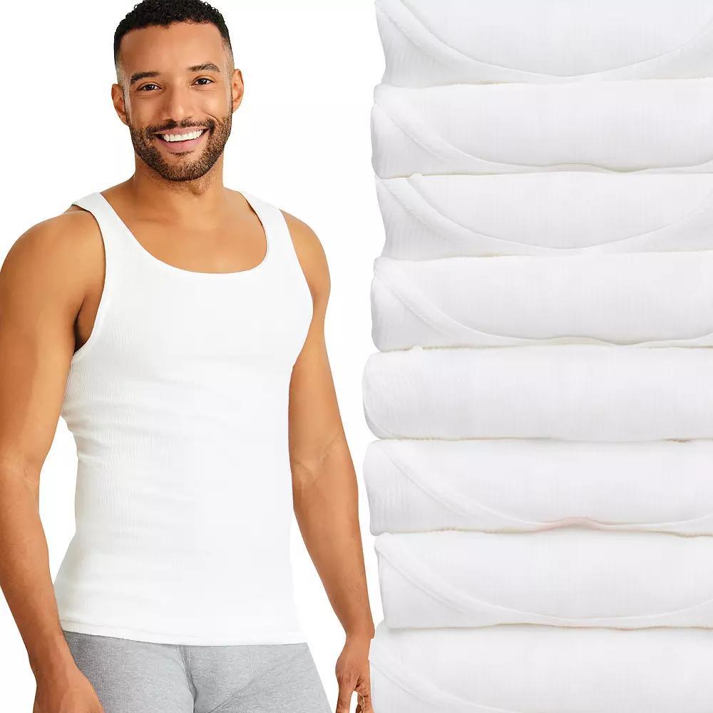 Hanes Ultimate 7+1 Double Bonus Pack Men's ComfortSoft White Tank Undershirt, Size: XL Product Image