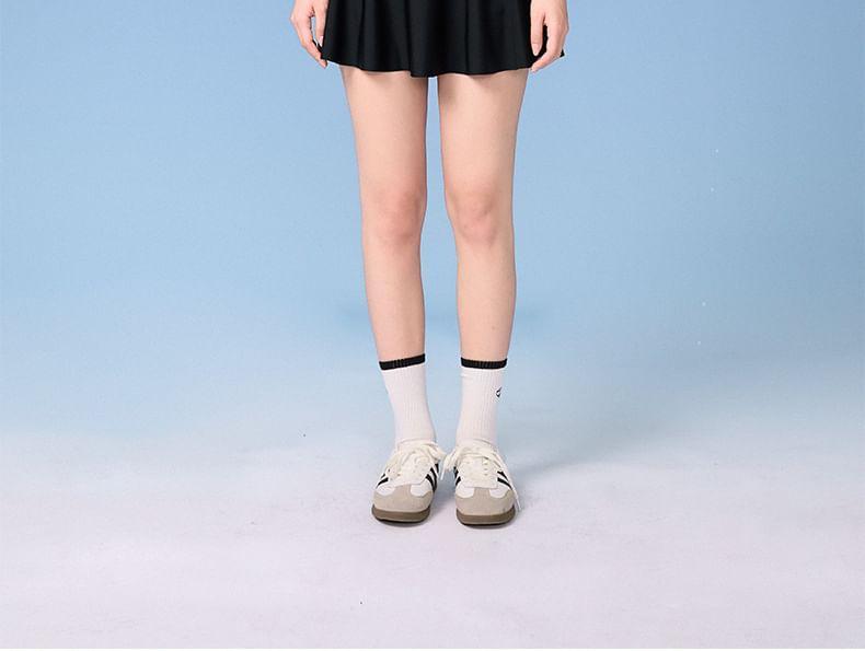 Set: Long-Sleeve Lettering Swim Top + Swim Skirt Product Image