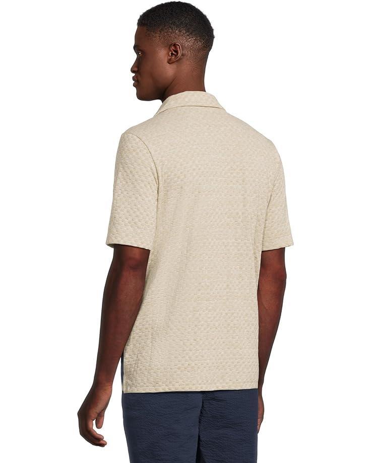 Men's Johnston & Murphy Basket Weave V-Neck Polo Product Image