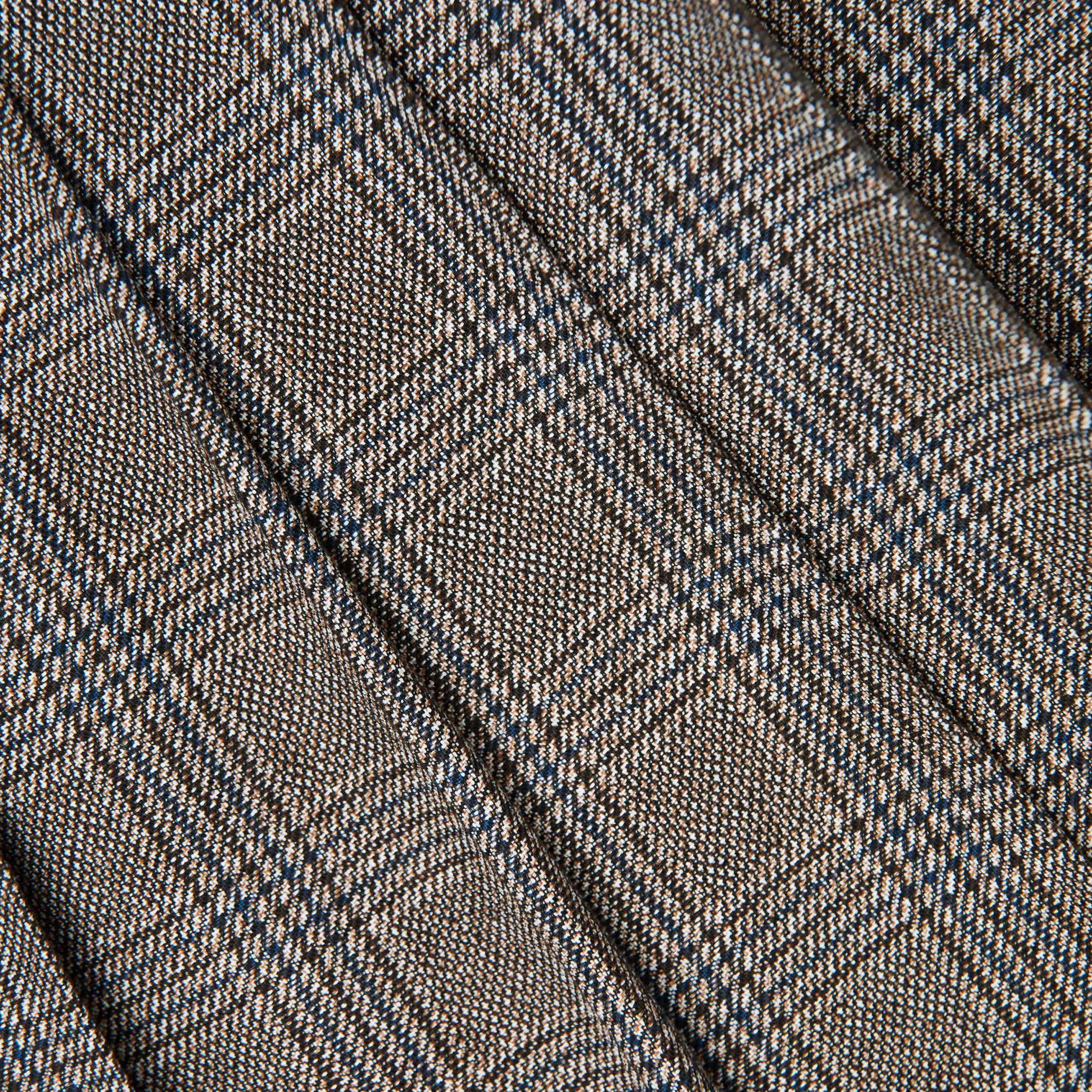 Brown Check Pleated Midi Skirt Product Image