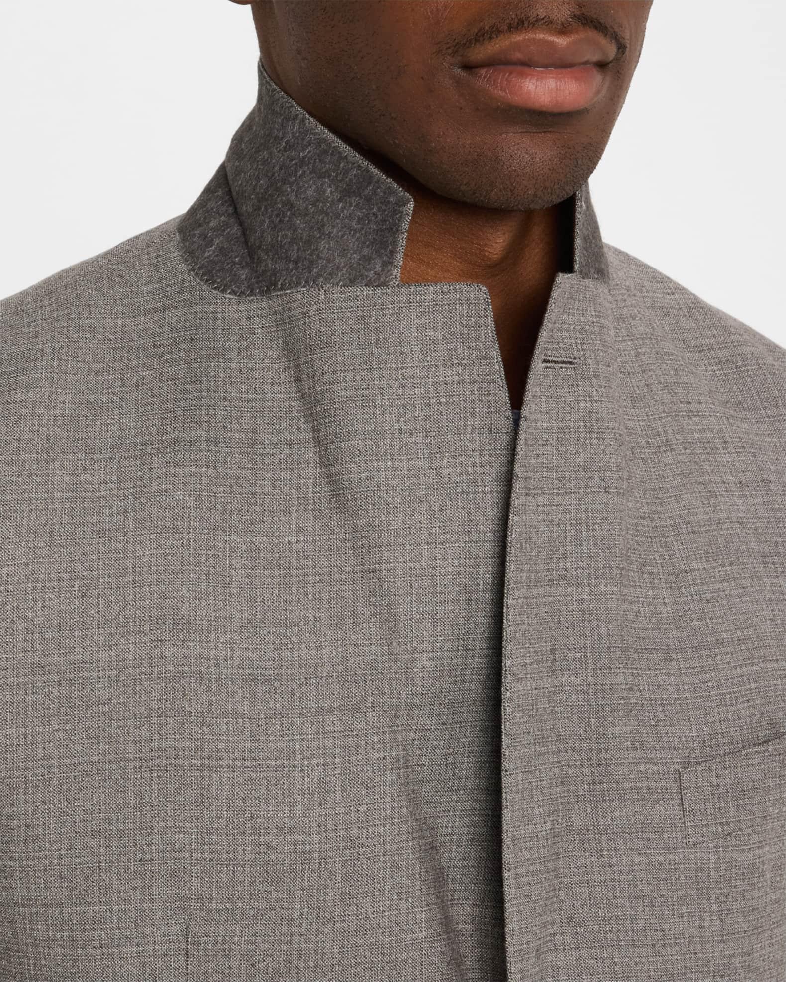 Men's Huge Wool Micro-Pattern Two-Piece Suit Product Image