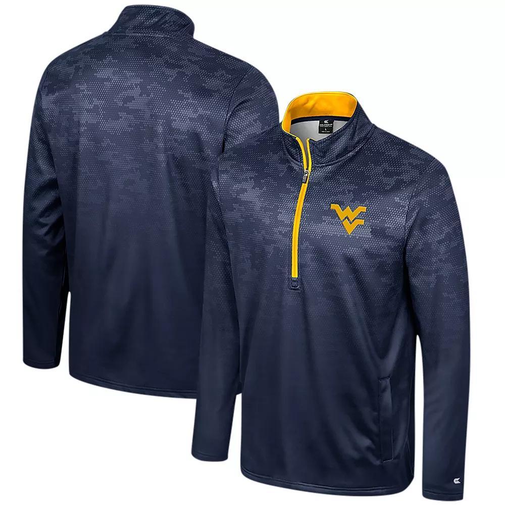 Men's Colosseum Navy West Virginia Mountaineers The Machine Half-Zip Jacket,  Product Image