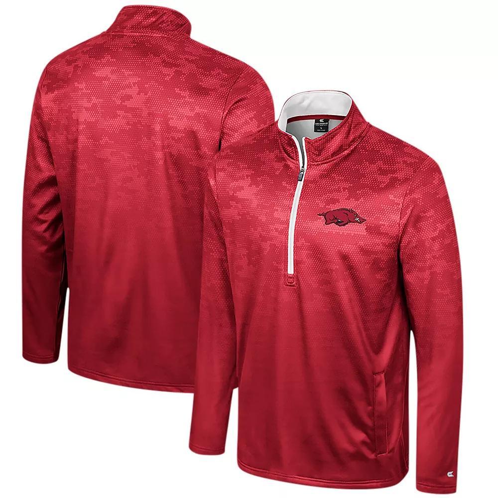 Mens Colosseum Cardinal Arkansas Razorbacks The Machine Half-Zip Jacket Product Image