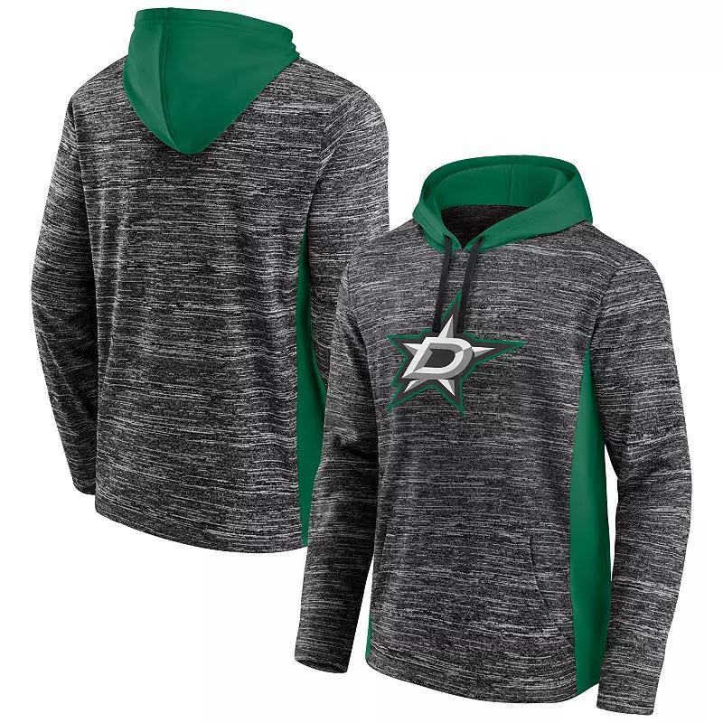 Mens Fanatics Branded Charcoal/Kelly Green Dallas Stars Instant Replay Space-Dye Pullover Hoodie Product Image