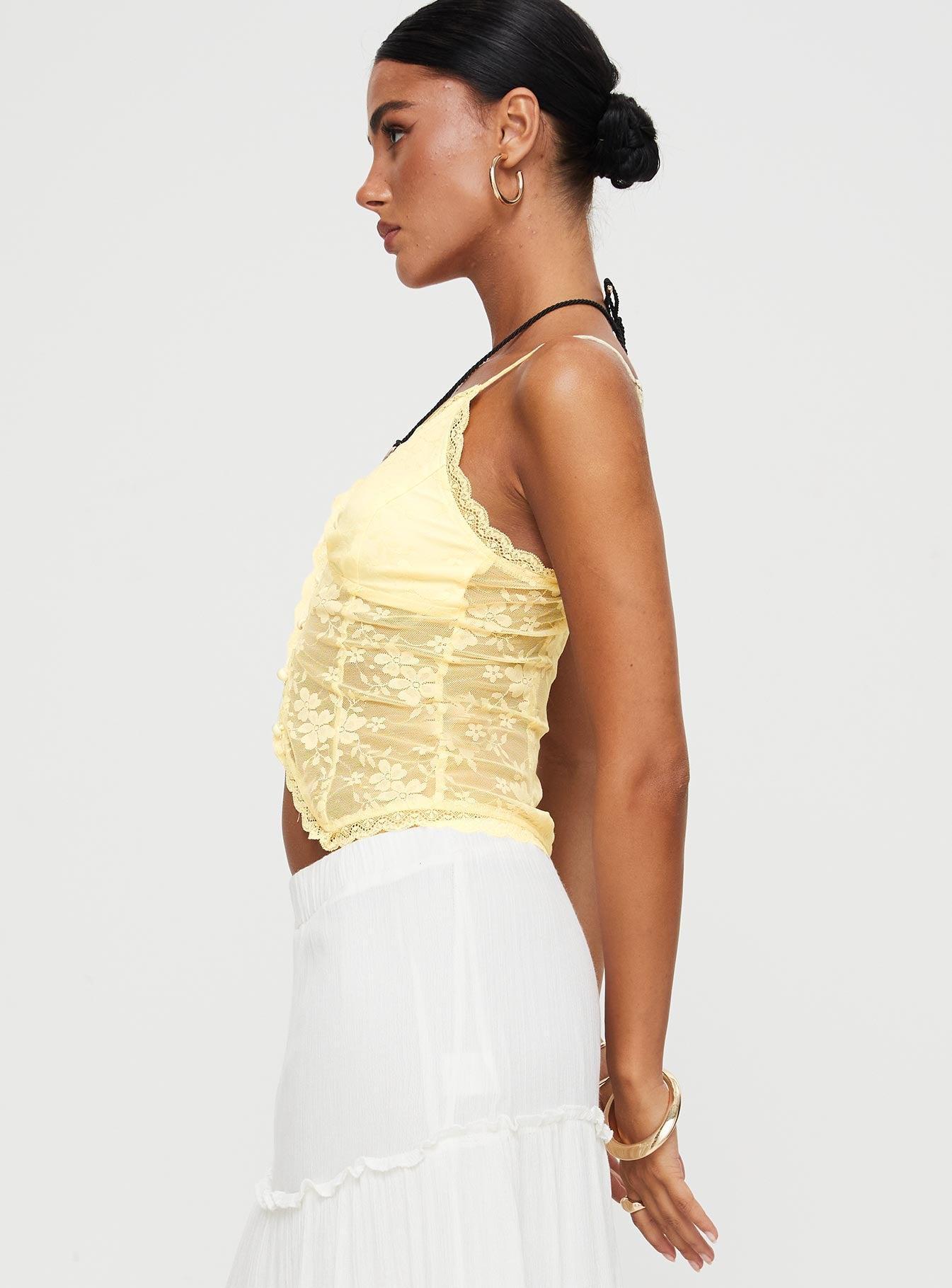 Juliana Top Light Yellow Lace Product Image