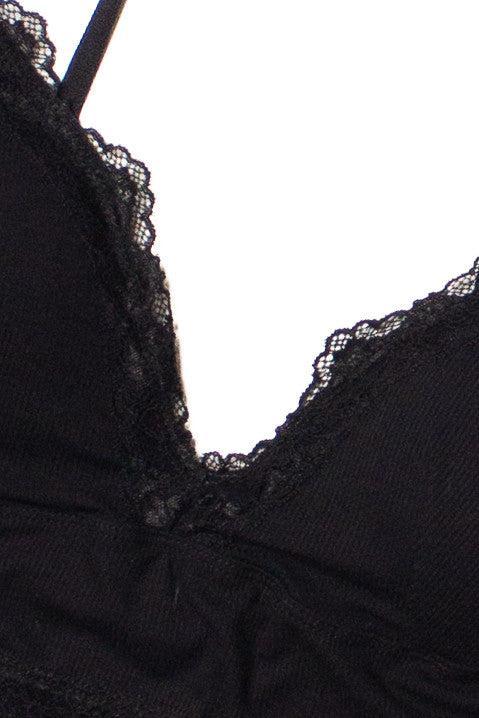 Black Lace Trim Bralette Product Image