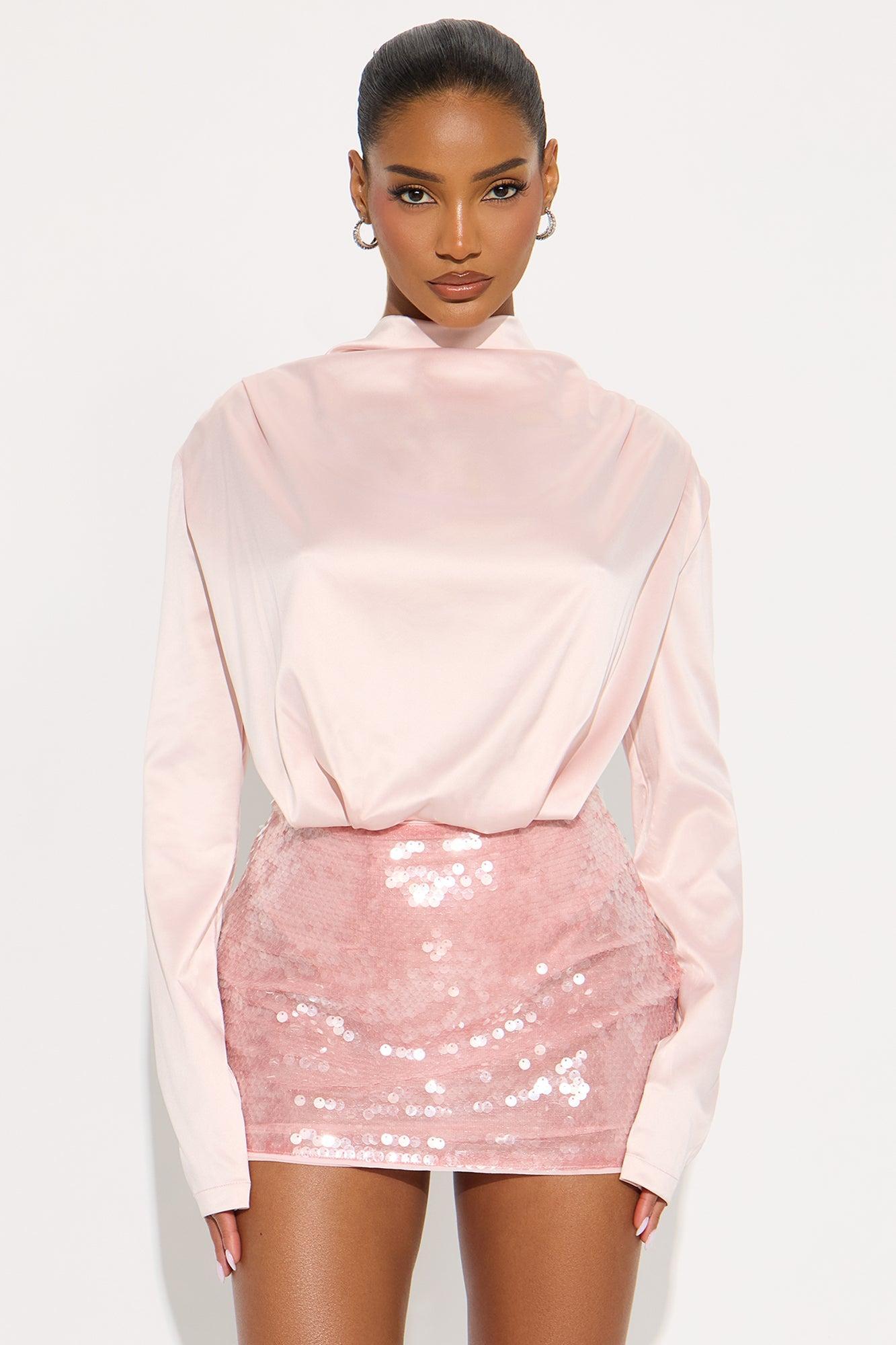 Alessandra Satin Bodysuit - Blush Female Product Image