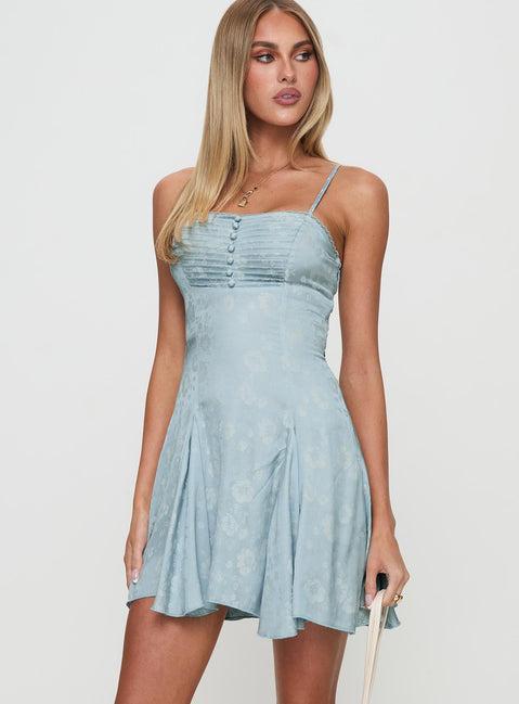 Bluebird Jacquard Mini Dress Blue Product Image