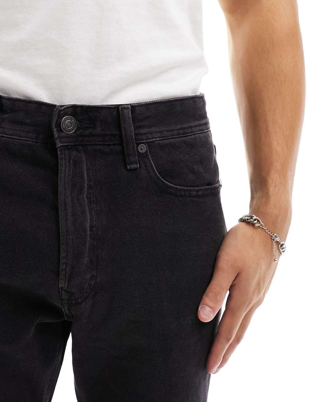 Jack & Jones Essentials Chris straight jean in washed black  Product Image