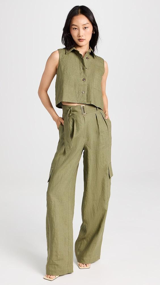 HEVRON Katja Linen Top | Shopbop Product Image