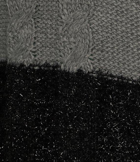 Midnight Doll Long Sleeve Cable Knit Stripe Sweater Dress Product Image