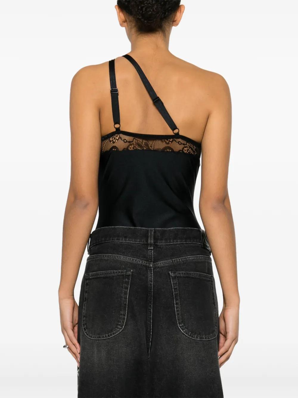 lace-detailing asymmetric bodysuit Product Image