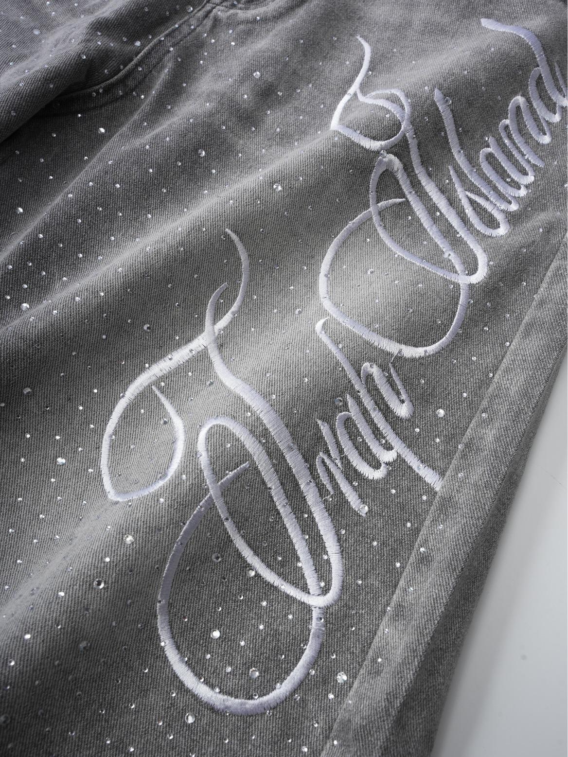 Vintage Washed High Street Jorts Distressed Denim Shorts Product Image