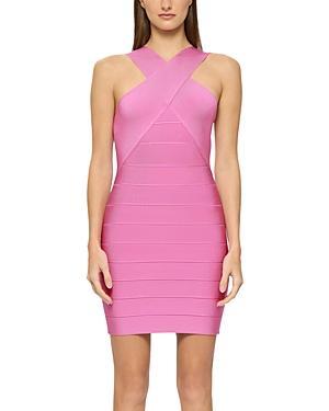 Herve Leger Crisscross Bandage Mini Dress Product Image