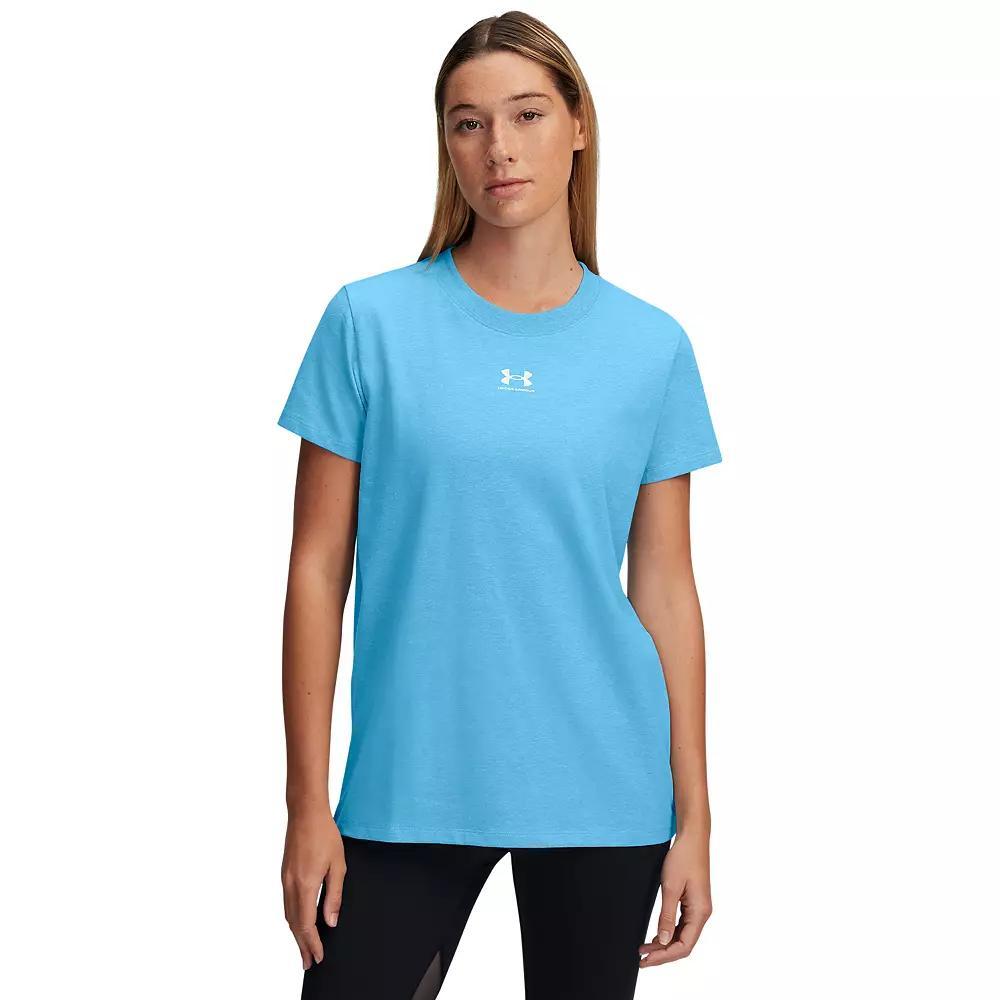 Women's Under Armour Rival Core Short Sleeve Tee, Size: XS, Ether Blue Product Image