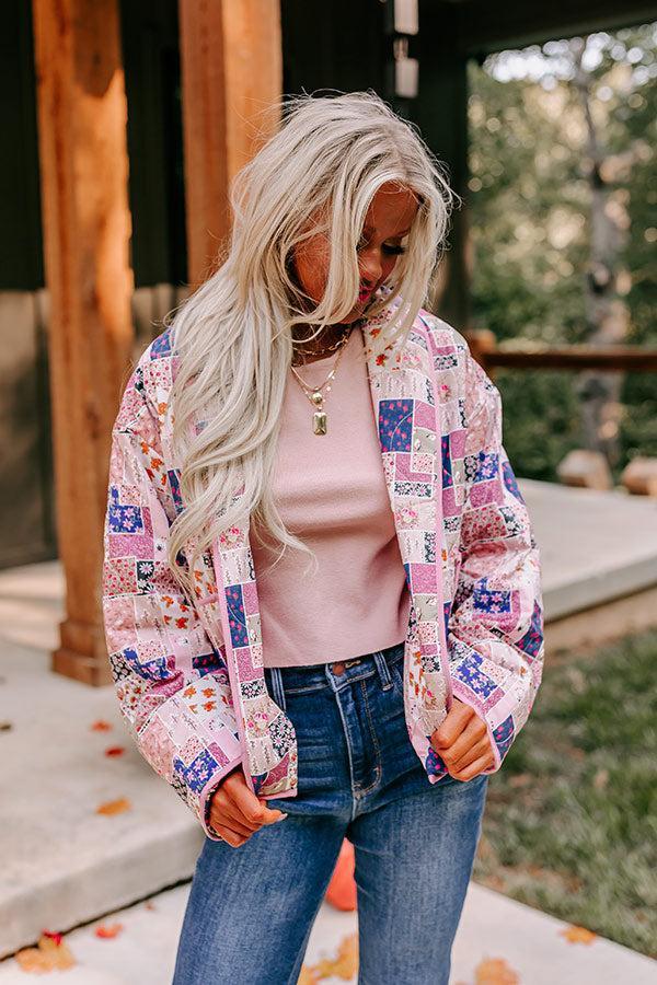 Pumpkin Patch Please Floral Jacket in Blush Product Image