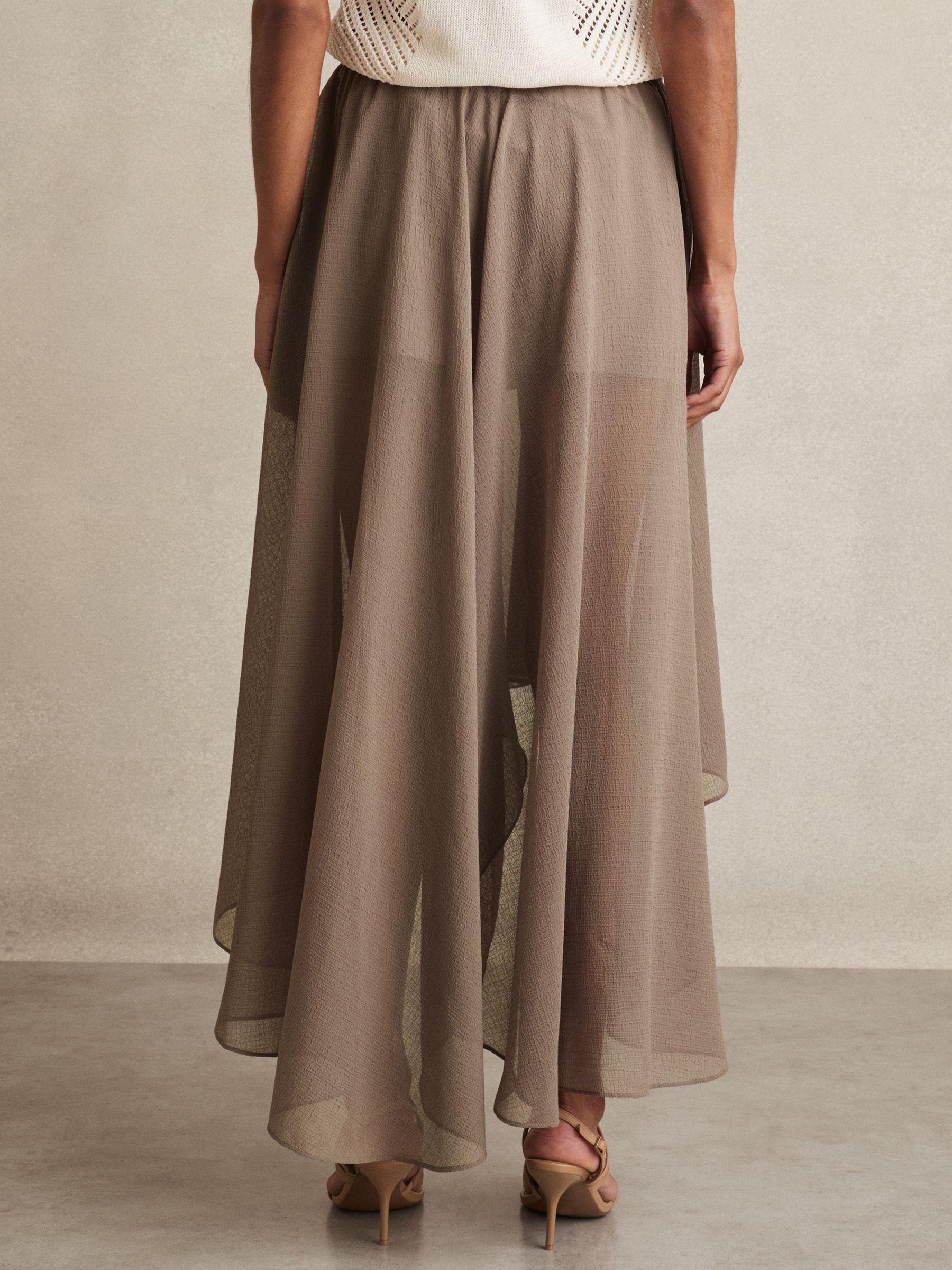 Poplin Belted Split Midi Dress in Ivory Product Image