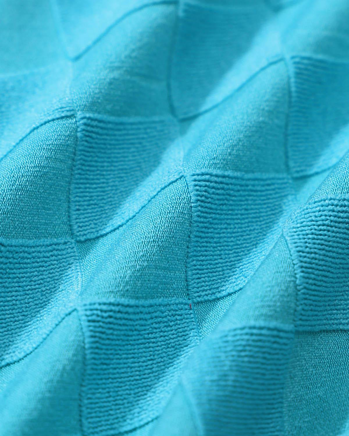 Blue Checkered Ruched Bikini Set Product Image