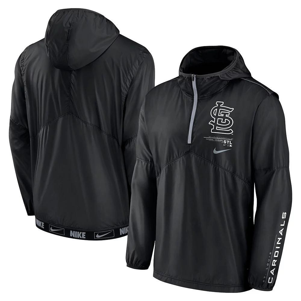 Men's Nike Black Chicago Cubs Authentic Night Game Performance Half-Zip Windbreaker,  Product Image