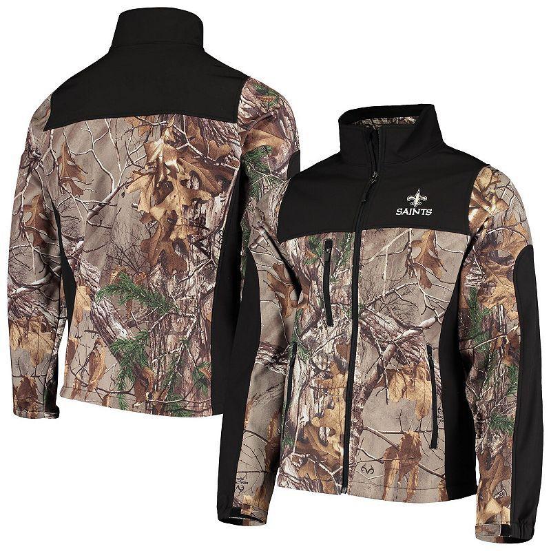 Men's Dunbrooke Realtree Camo/Black Carolina Panthers Circle Hunter Softshell Full-Zip Jacket, Size: Medium, Green Product Image