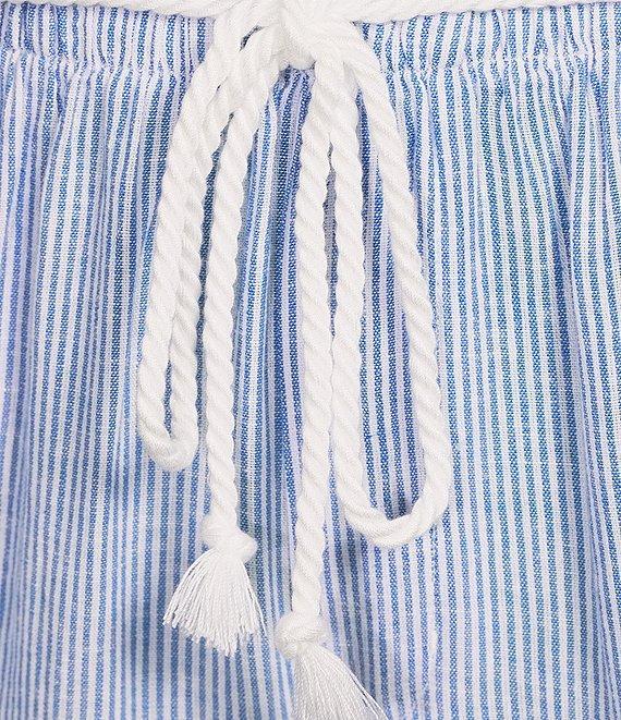 Cloth & Stone Stripe Linen Blend Ruffled Waistband Wide Leg Pants Product Image