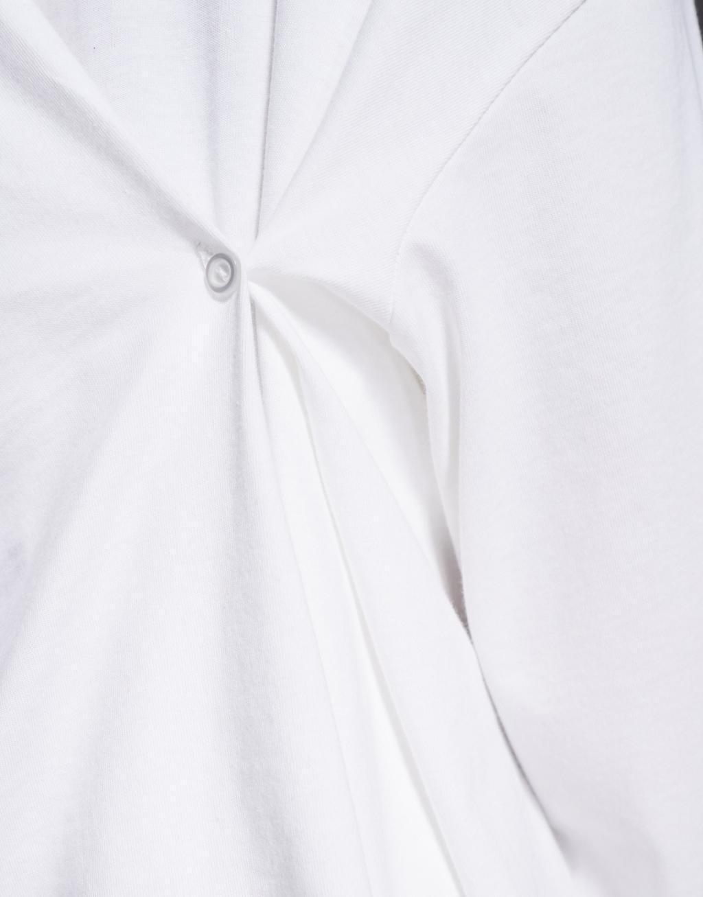 ASOS DESIGN long sleeve T-shirt with knot back detail in white Product Image