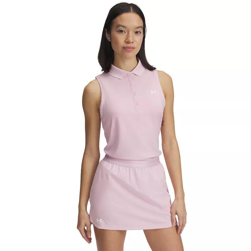 Women's Under Armour Active Sleeveless Golf Polo, Size: Large, White Product Image