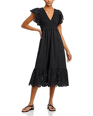 Womens Clementine Embroidered Midi-Dress Product Image