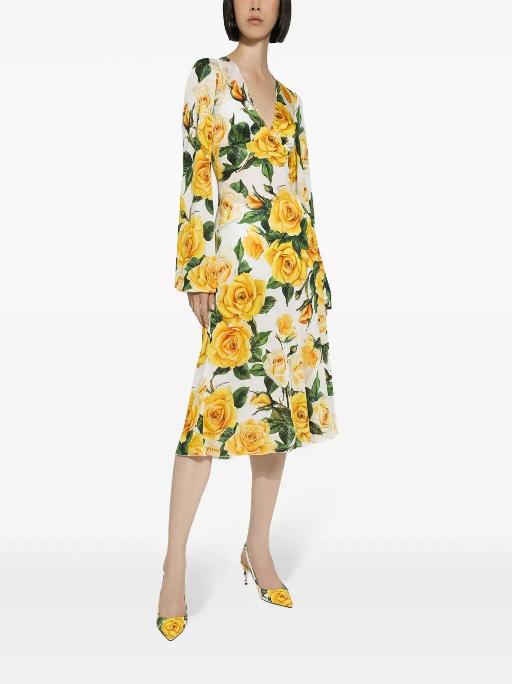 rose-print midi dress Product Image