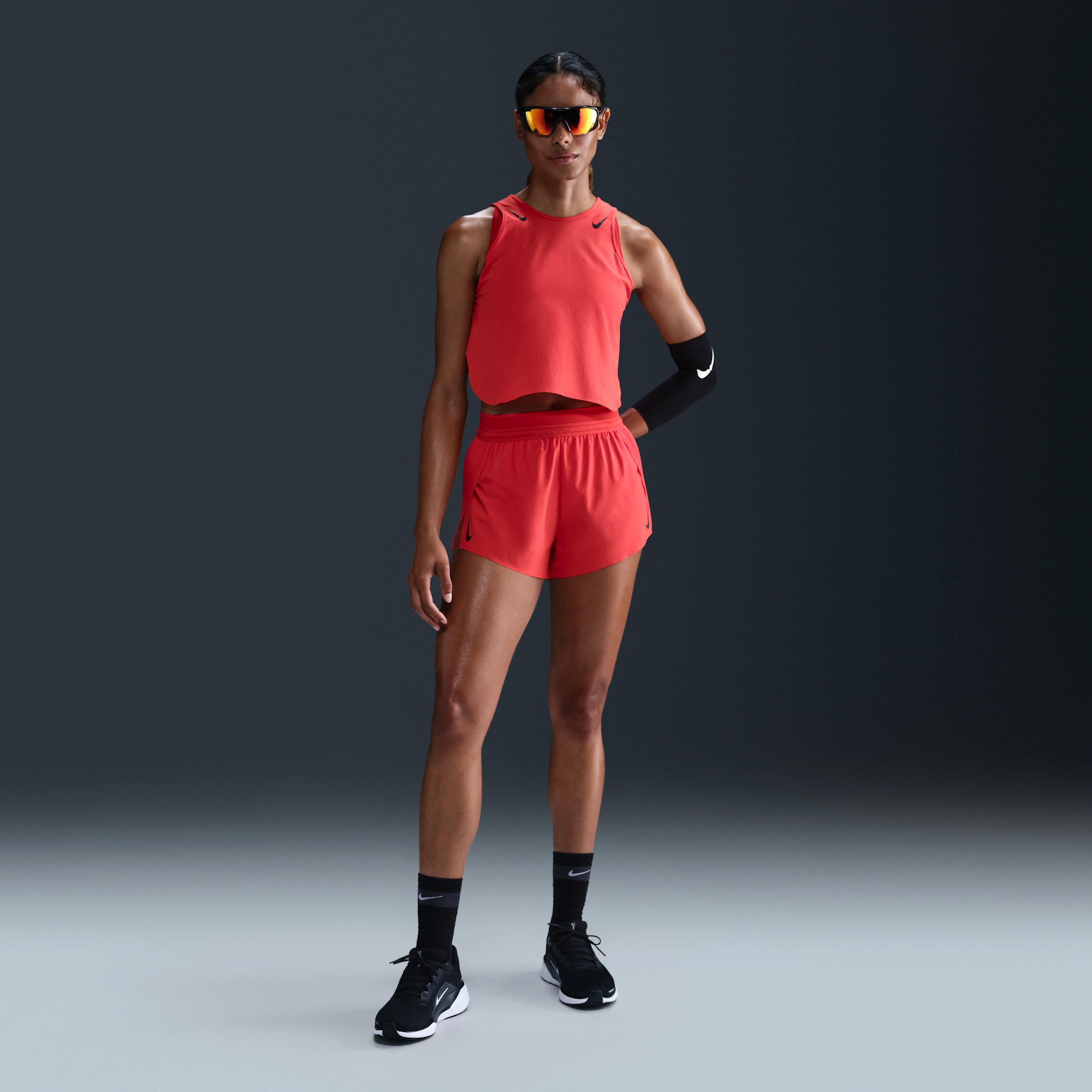 Nike Womens AeroSwift Dri-FIT ADV Cropped Running Tank Top | FN2713-696 Product Image