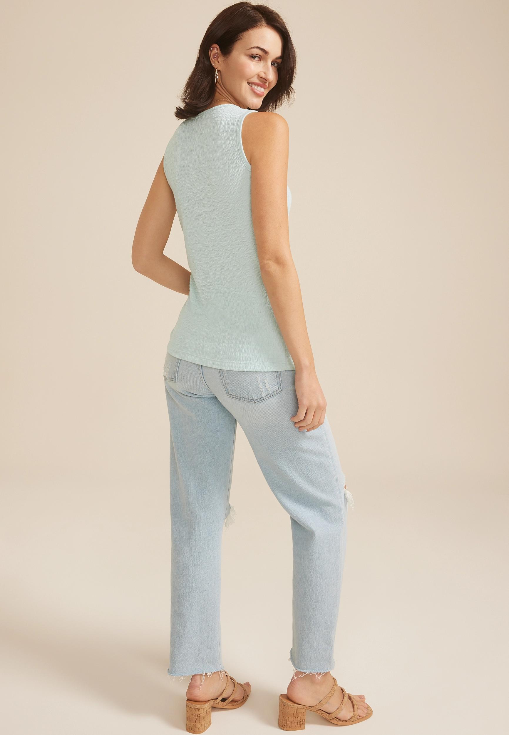 Textured Square Neck Tank Top  Product Image