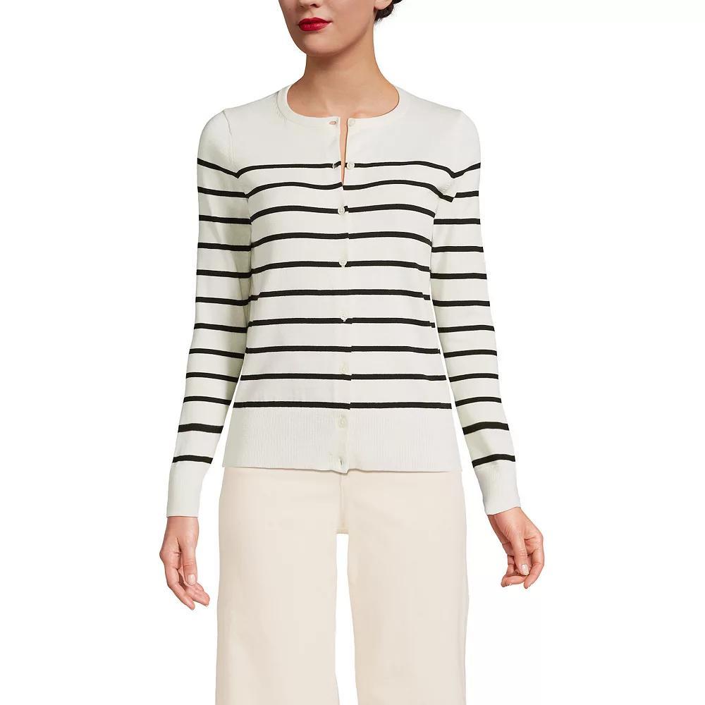 Women's Lands' End Tall Fine Gauge Cotton Cardigan Sweater,  Product Image