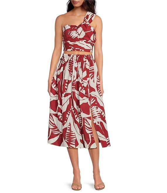 Lucy Paris Sophia Coordinating Printed Woven One Shoulder Top Product Image