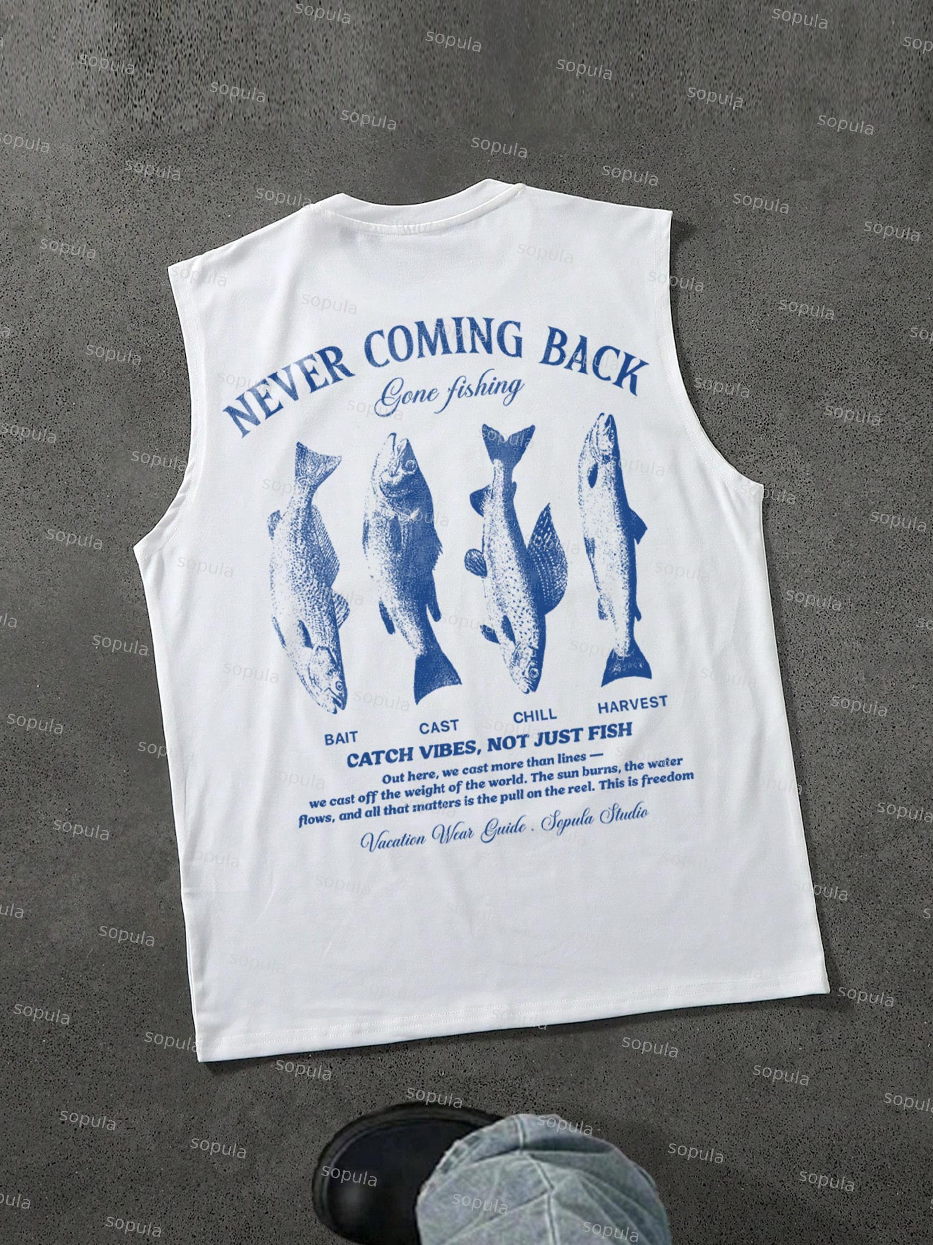 Vacation Wear Guide Vintage Sea Fishing Graphic Tank Top Product Image