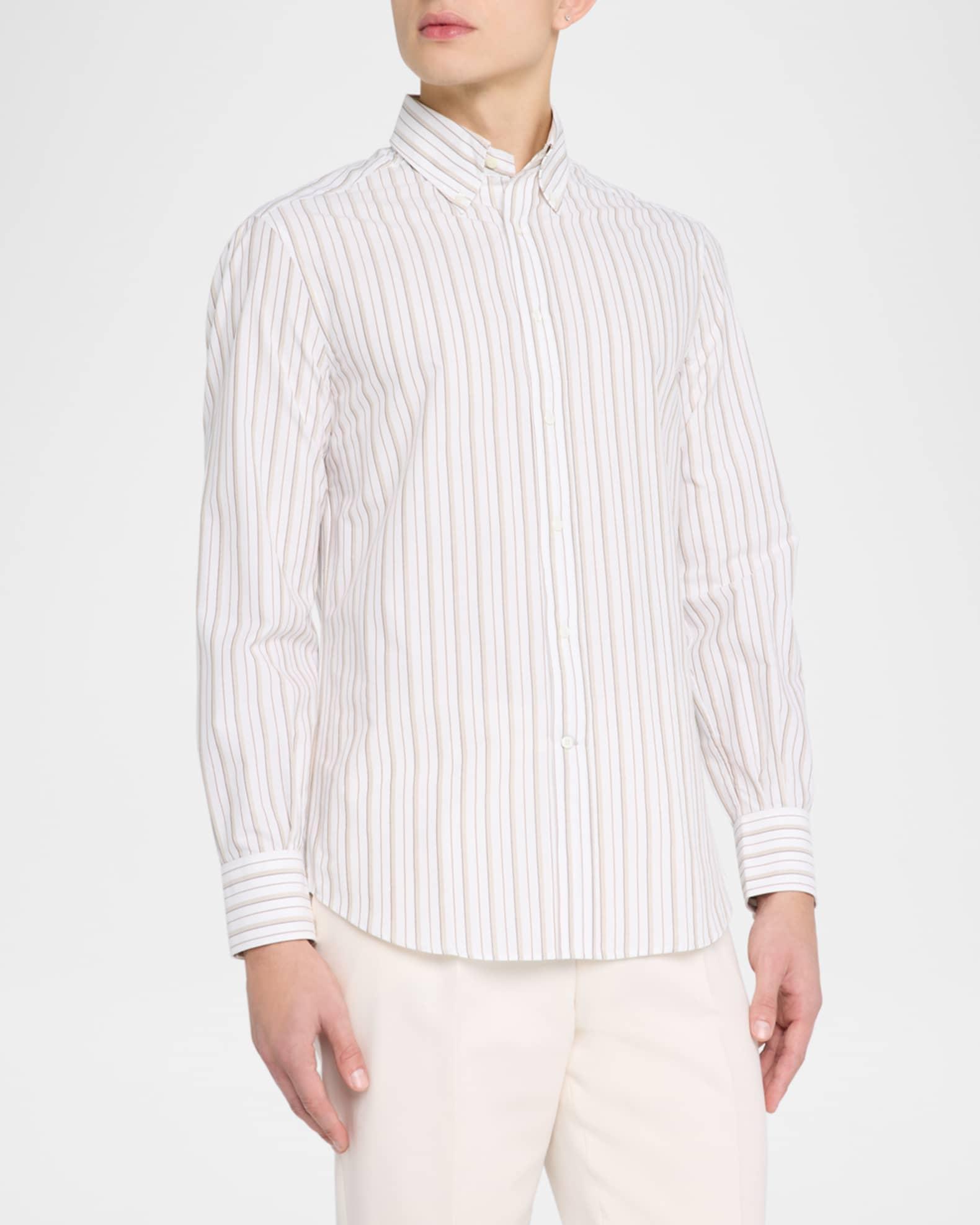 Men's Cotton Multi-Stripe Sport Shirt Product Image
