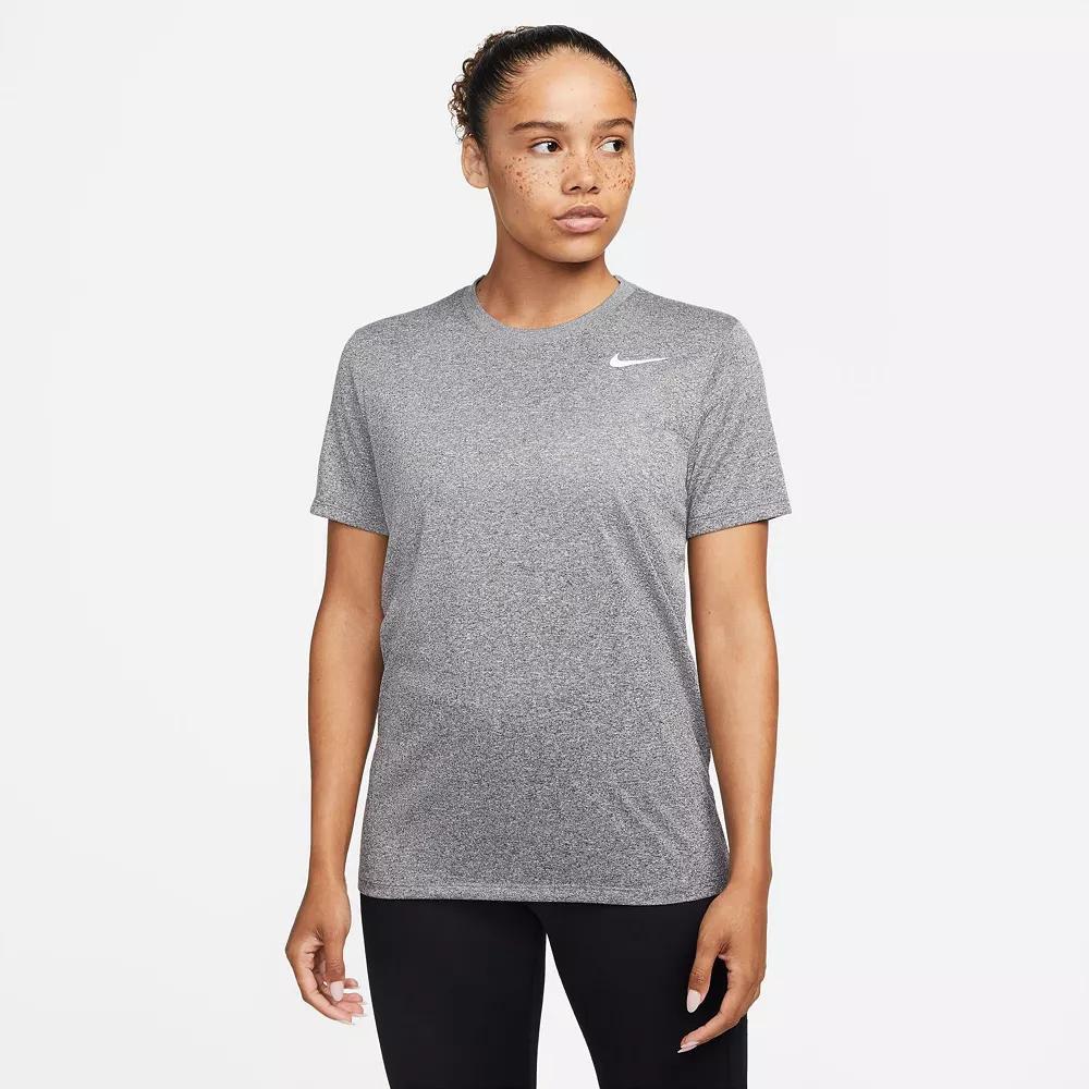 Women's Nike Dri-FIT Tee, Size: Large, Black Grey Product Image
