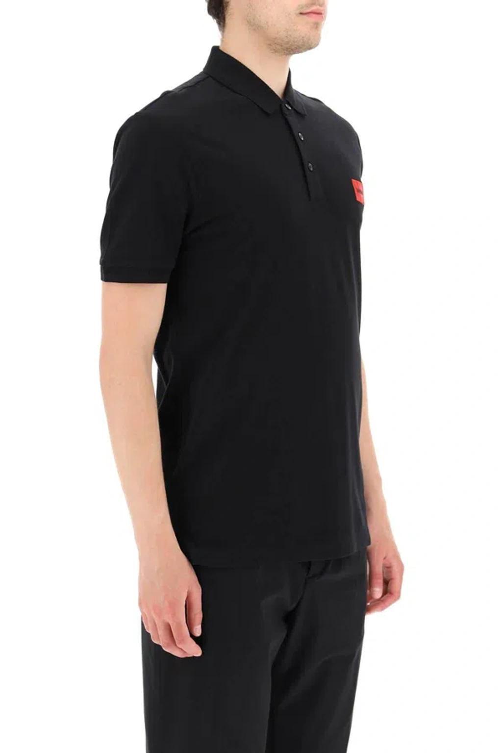 HUGO BOSS Polo Shirt With Logo Patch In Black Product Image