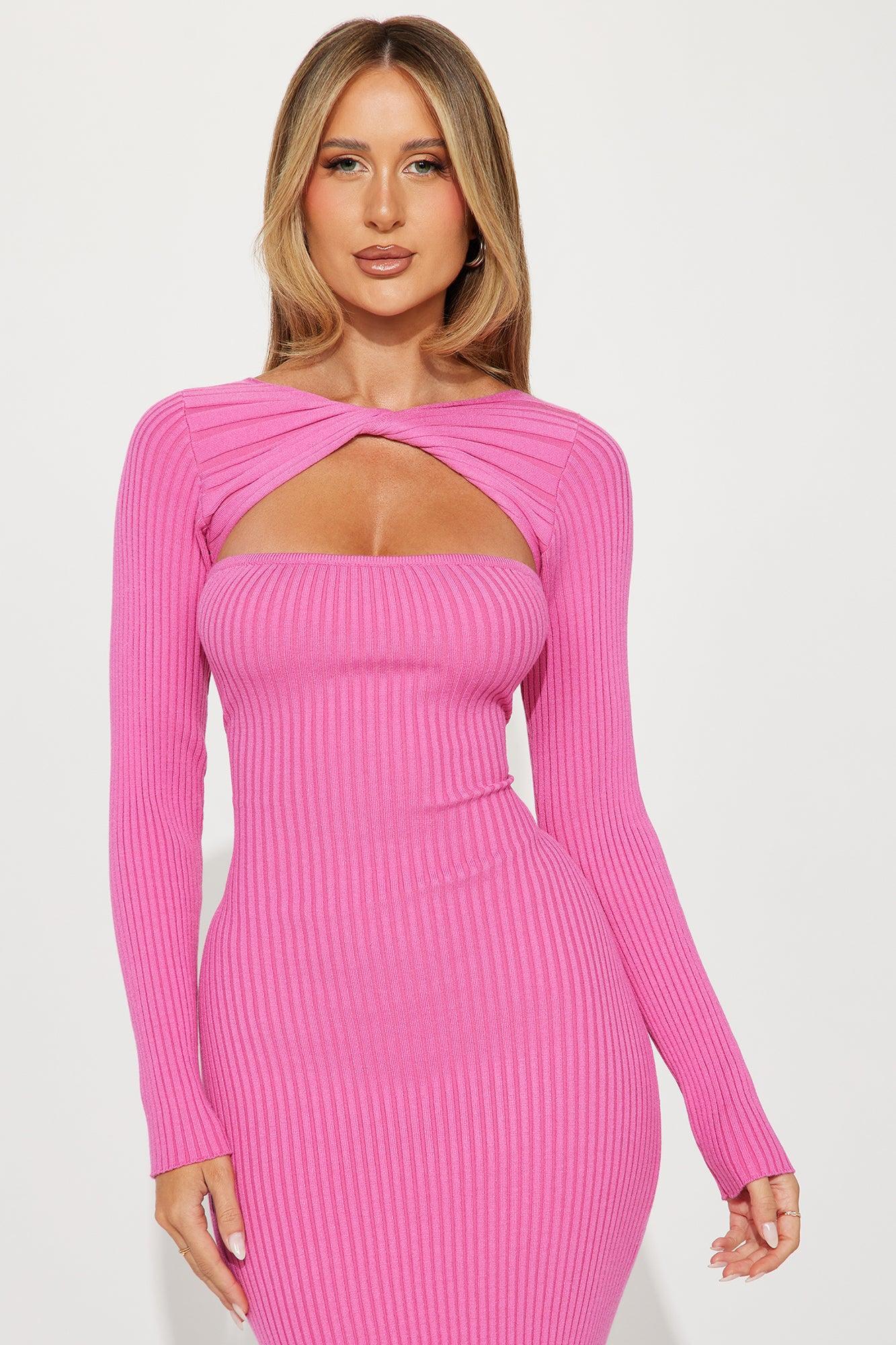 Tatiana Twisted Midi Dress - Pink Product Image