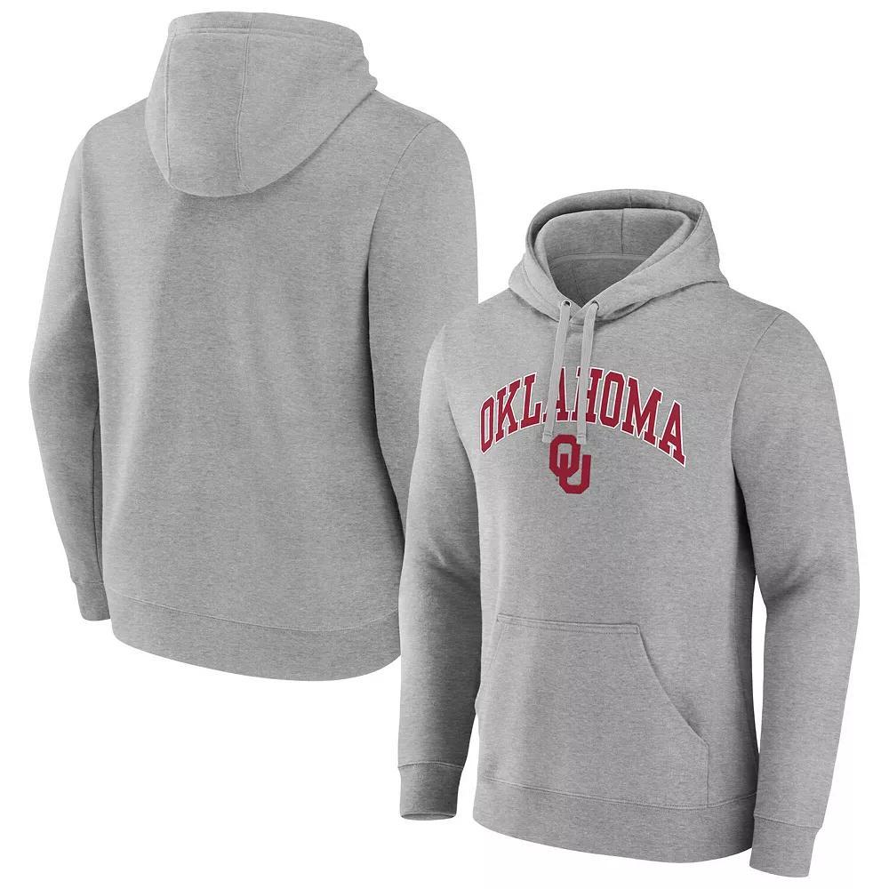 Men's Fanatics Gray Oklahoma Sooners Arched Logo Fleece Pullover Hoodie,  Product Image