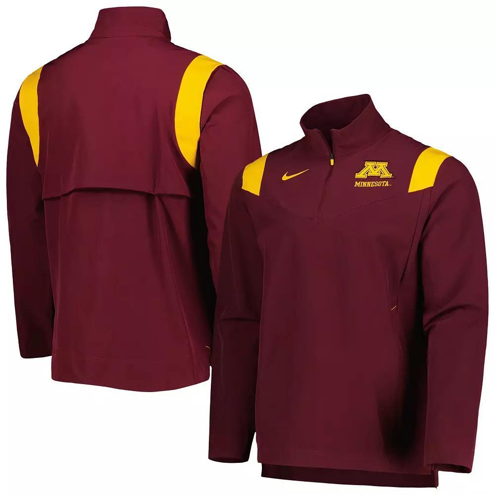 Men's Nike Maroon Minnesota Golden Gophers 2022 Coaches Sideline Quarter-Zip Top, Size: Large, Red Product Image