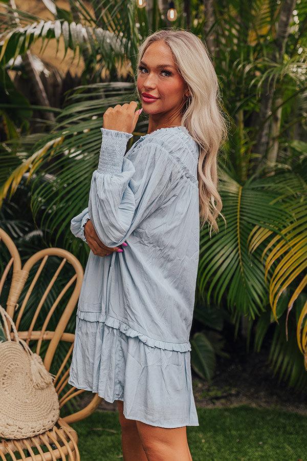 Brunch On The Coast Shift Dress in Sky Blue Product Image