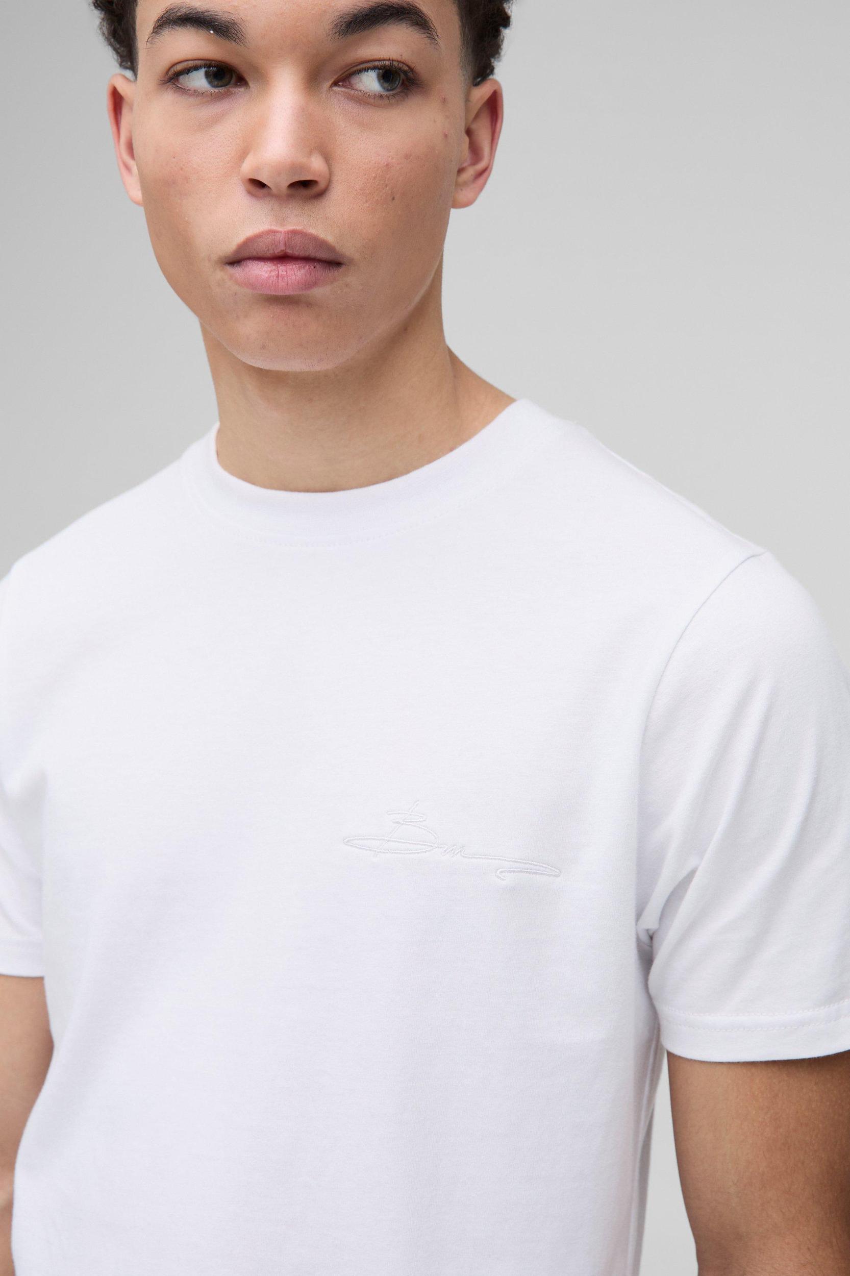 Slim BM Signature Basic T-shirt | boohooMAN USA Product Image