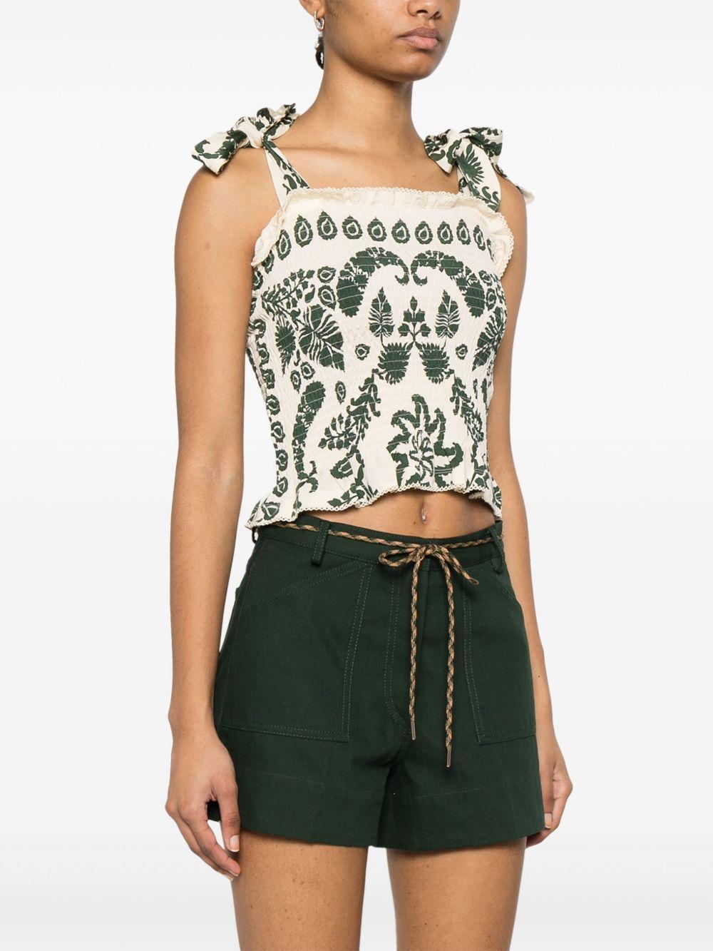 floral-print smocked top Product Image